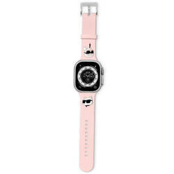 KARL LAGERFELD PASEK KLAWLSLKCNP APPLE WATCH 42/44/45/49MM RÓŻOWY/PINK STRAP 3D RUBBER KARL&CHOUPETTE HEADS