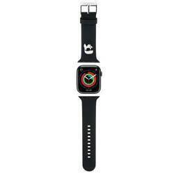 KARL LAGERFELD PASEK KLAWLSLKNK APPLE WATCH 42/44/45/49MM CZARNY/BLACK STRAP 3D RUBBER KARL HEAD