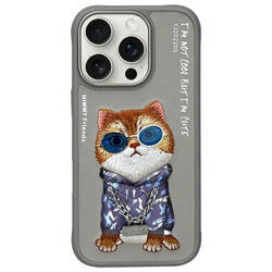 Nimmy etui iPhone 16 Pro Max 6.9"         szary/gray Glasses Cool Cat