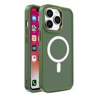 Pancerne magnetyczne etui iPhone 14 Plus MagSafe Color Matte Case - zielone