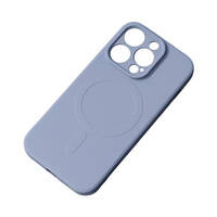 Silikonowe magnetyczne etui iPhone 13 Pro Silicone Case Magsafe - szaroniebieskie