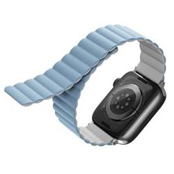 UNIQ PASEK REVIX APPLE WATCH SERIES 1/2/3/4/5/6/7/8/9/SE/SE2/ULTRA/ULTRA 2 42/44/45/49MM. REVERSIBLE MAGNETIC BIAŁY-NIEBIESKI/WHITE-BLUE