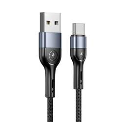 USAMS Kabel pleciony U55 2A USB-C czarny/black 1m SJ449USB01 (US-SJ449)