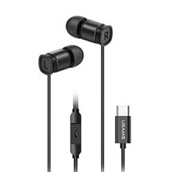 USAMS Słuchawki stereo EP-46 USB-C czarny/black 1,2m HSEP4603